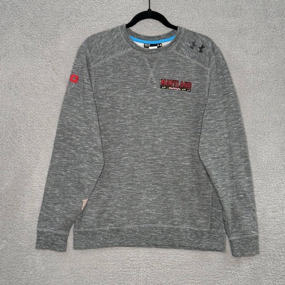 Under Armour Maryland Terrapins Crewneck Sweatshirt Mens M Fitted Gray L/S